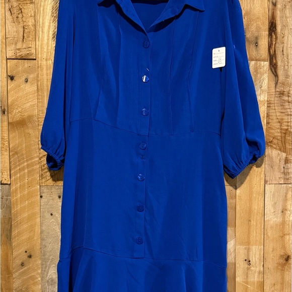 Maison Tara Royal Blue Button-Down Dress - Picture 3 of 8